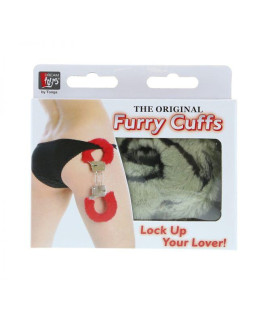 Наручники с пушистым мехом, расцветка зебры, 2 ключика - No Taboo
