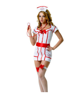 Сексуальный костюм медсестры, на молнии, 5 предметов, размер L/XL - No Taboo