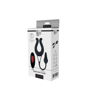 Вибратор мужской с анальной пробкой Dream Toys с дистанционным пультом, черный, 23 см - No Taboo