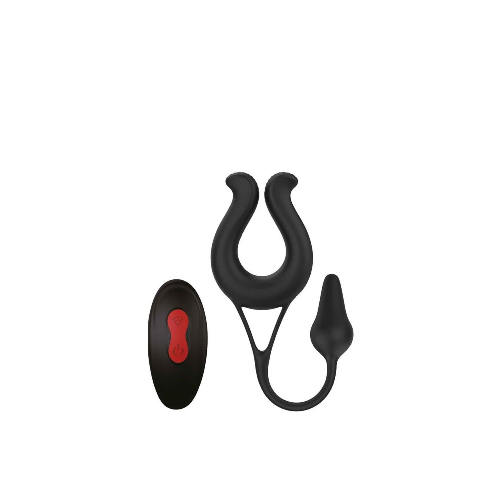 Вибратор мужской с анальной пробкой Dream Toys с дистанционным пультом, черный, 23 см (41999), zoom