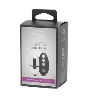 Виброяйцо с пультом Fifty Shades of Grey, серебристо-чёрное, 16.5 х 3.4 см - No Taboo