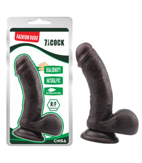 Фаллоимитатор на присоске Chisa Fashion Dude, реалистичный, коричневый, 17.5 см - No Taboo
