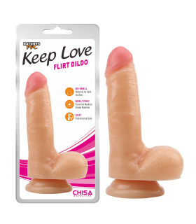 Фаллоимитатор реалистичный Chisa Keep love Flirt Dildo, на присоске, 18 см х 3.8 см - No Taboo