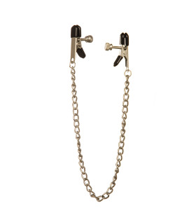 Зажимы на соски плоские на тонкой цепочке - No Taboo