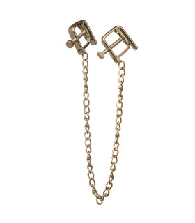 Зажимы на соски квадратные на тонкой цепочке - No Taboo