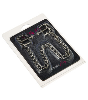 Зажимы на соски квадратные на массивной цепи - No Taboo