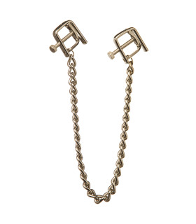 Зажимы на соски квадратные на массивной цепи - No Taboo