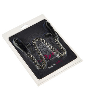 Зажимы-прищепки на соски на массивной цепи - No Taboo