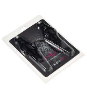 Зажимы «клевер» на соски на тонкой цепочке, черные - No Taboo