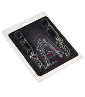 Зажимы для сосков с грузиками на толстой цепи - No Taboo