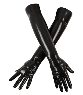 Перчатки супер-плотные LateX выше локтя, из латекса, размер L - No Taboo
