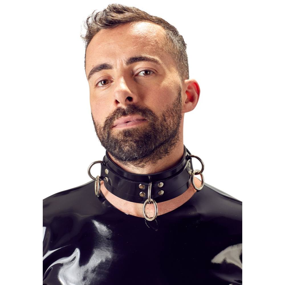 Ошейник кожаный LateX, черный, размеры 35 см - 43 см (40544), zoom