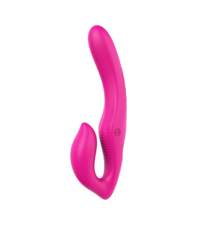Безремневий страпон Dream Toys з вібрацією, рожевий, 22 см х 3.2 см - No Taboo