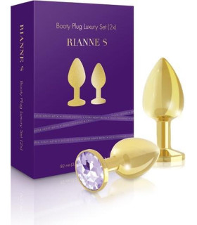 Набор анальных пробок, S и М, Rianne с утяжелением, золотой цвет - No Taboo
