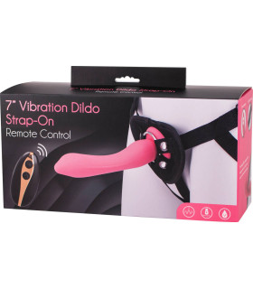 Страпон с вибрацией, силиконовый, розового цвета, 18 см x 3.8 см - No Taboo