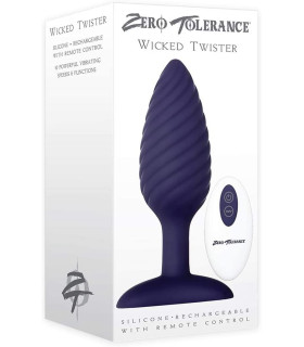 Анал.пробка з вібрацією + пульт ZERO TOLERANCE WICKED TWISTER PURPLE - No Taboo