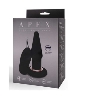 Анал.пробка з вібрацією + пульт APEX BUTT PLUG large BLACK - No Taboo