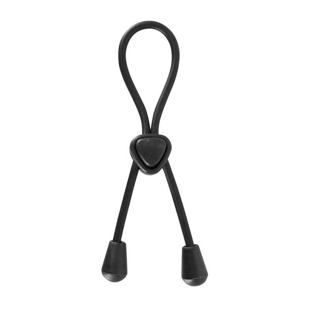 Чорне ерекційне ласо для пеніса і мошонки Cock Loop (28267), zoom