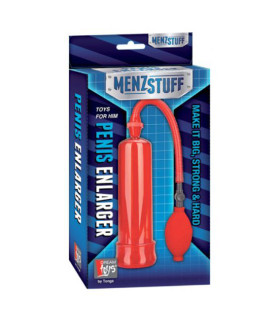 Вакуумна помпа для чоловіків Dream Toys Menzstuff з грушею, червона, 18 х 5.5 см - No Taboo