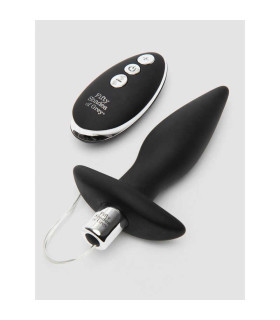 Анальная пробка с вибрацией и пультом, черная, Fifty Shades Of Grey, 12 х 3.2 см - No Taboo