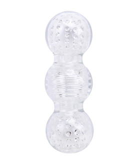 Мастурбатор, три камери, довжина 14,7 см, прозорий - No Taboo