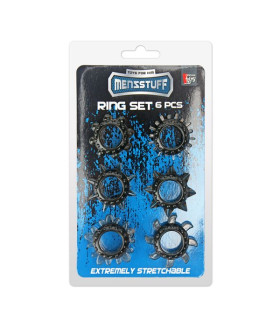 Кільця ерекційні Dream Toys рельєфні, сірі, 1.5 см, ціна за 1 шт - No Taboo