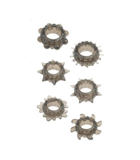 Кільця ерекційні Dream Toys рельєфні, сірі, 1.5 см, ціна за 1 шт - No Taboo