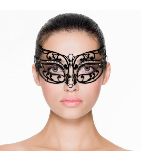 Маска Венеціанська, металева, зі стразами, чорна - No Taboo