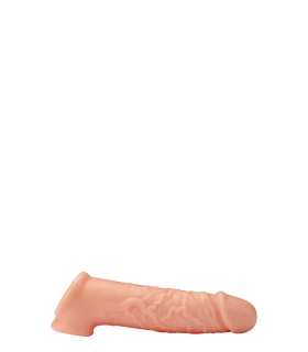 Насадка на пенис Dream Toys Realstuff з кільцем, бежева, 17 х 4 см - No Taboo