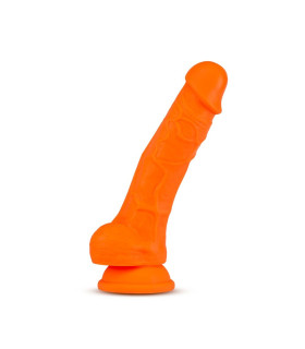 Фаллоимитатор реалистичный, силиконовый, оранжевый, 14см х 3.8см - No Taboo