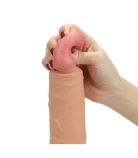 Страпон-фаллопротез, унісекс, реалістичний, з кільцем під мошонку, 22 см - No Taboo