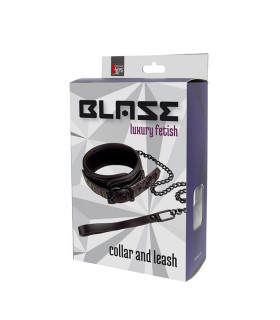Ошейник с поводком BLAZE COLLAR AND LEASH PURPLE - No Taboo