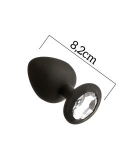 Анальная пробка с камнем MAI ANAL PLUG WITH STONE, размер M, BLACK - No Taboo