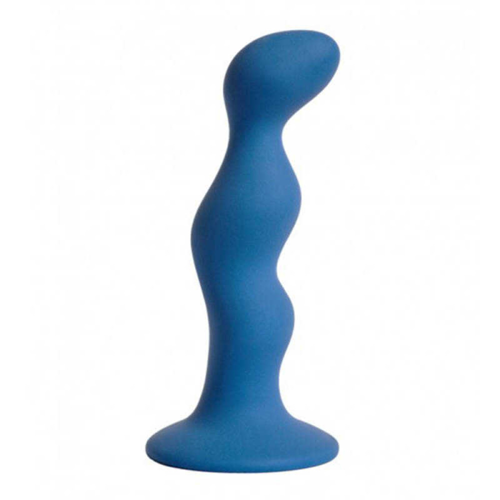 Анальная пробка волнистая на присоске синяя, 12 х 2.5 см (42023), zoom