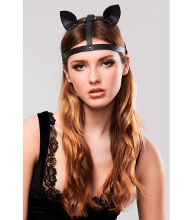 Збруя на голову з котячими вушками MAZE Bijoux Indiscret, веганська шкіра - No Taboo