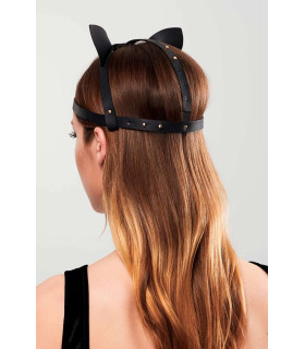 Збруя на голову з котячими вушками MAZE Bijoux Indiscret, веганська шкіра - No Taboo