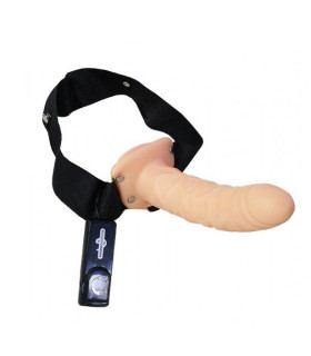 Фаллопротез(полый страпон) с вибрацией, на резинках, 20 х 4 см - No Taboo