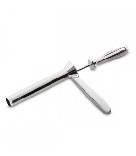 Анальный зонд с извлекаемым стержнем, серебристый, металлический - No Taboo