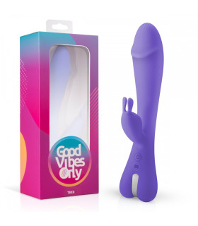 Вібратор кролик для подвійної стимуляції, з силікону, фіолетовий - No Taboo
