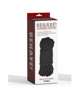 Мотузка для зв'язування Bind Love, чорна, 10 метрів - No Taboo
