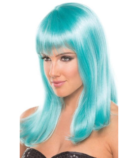 Перука з чубчиком Hollywood Wig, блакитного кольору, 33 см - No Taboo