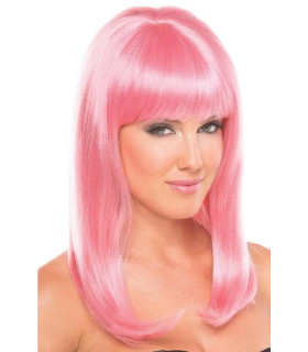 Перука з чубчиком Hollywood Wig, рожевий, 33 см - No Taboo