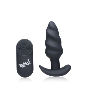 Анальная пробка с дистанционным пультом, рельефная, силиконовая - No Taboo