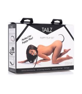 Набор БДСМ для игры в собачку, 4 предмета, черный - No Taboo