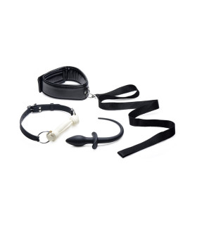 Набор БДСМ для игры в собачку, 4 предмета, черный - No Taboo