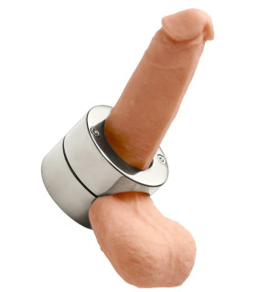 Эрекционное кольцо-фиксатор из стали, серебристое - No Taboo