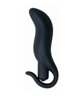 Анальная пробка с вибрацией, медицинский силикон, черная - No Taboo