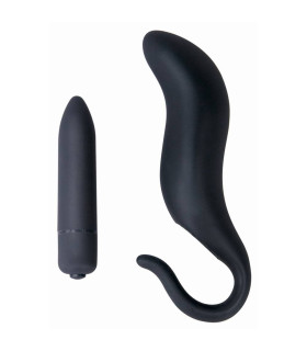 Анальная пробка с вибрацией, медицинский силикон, черная - No Taboo