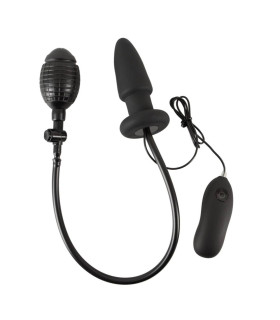 Анальная пробка с накачкой и вибрацией, черная - No Taboo