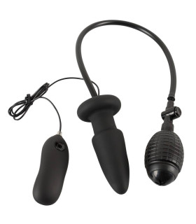 Анальная пробка с накачкой и вибрацией, черная - No Taboo